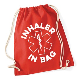 Hippowarehouse Inhaler in Bag Drawstring Cotton School Gym Bag 37cm x 46cm, 12 litres