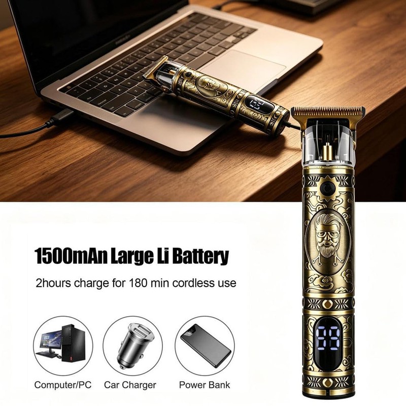 Beard Trimmer for Men, T-Blade Trimmer Zero Gap Hair Clippers