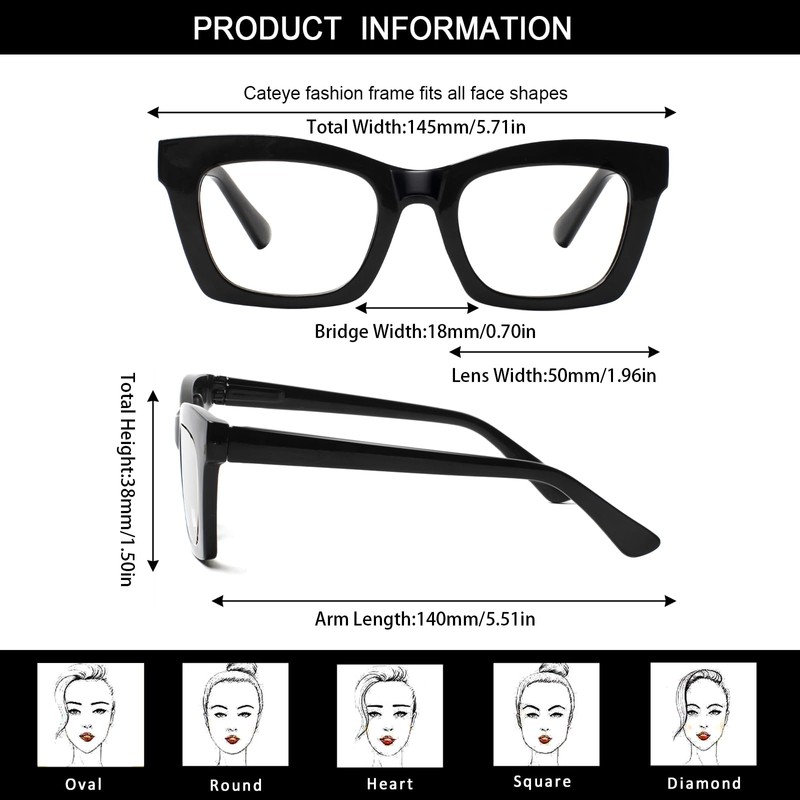 ZOECENT 6 Pack Oprah Style Reading Glasses for Women Blue