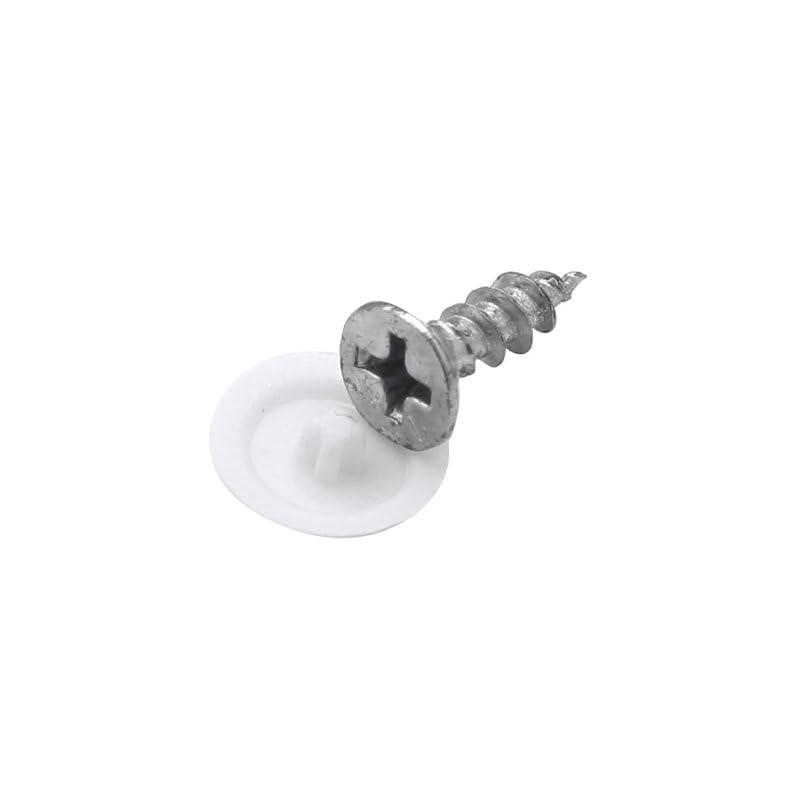 100 Pieces White Screw Cap Covers Assortment Plastic Self Tapping