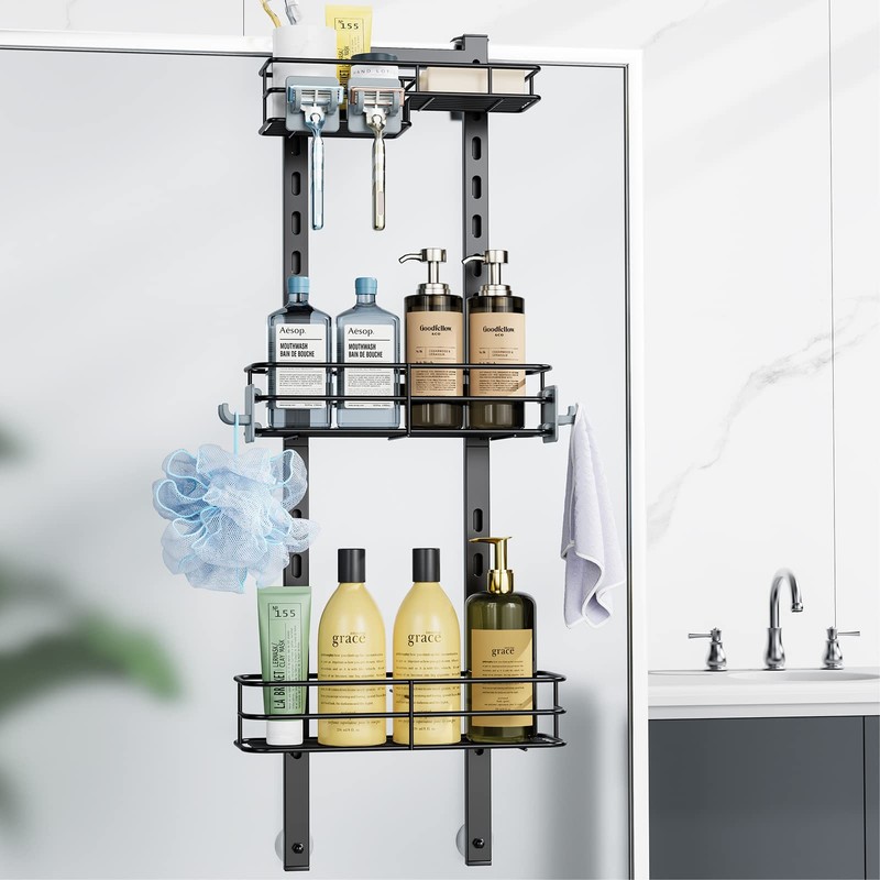 ODesign Over The Door Shower Caddy, 3-Tier Adjustable Hanging Shower