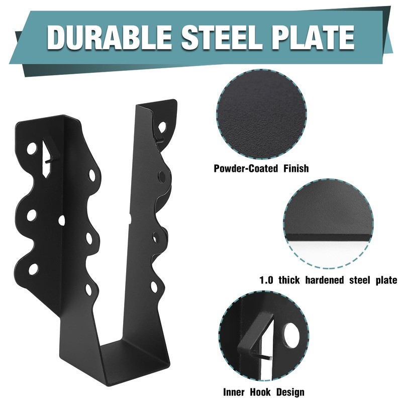 2x6 Joist Hanger 48Pcs,Q235B Steel Face Mount Joist Hangers, Hurricane