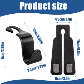 ZEPIQOR Pack of 6 Car Storage Hooks, Car Plastic Hooks Back Seat Headrest Hook Storage Hooks for Car Seat Back Seat Hook Headrest Hanger Handbag Holder Bag Hook