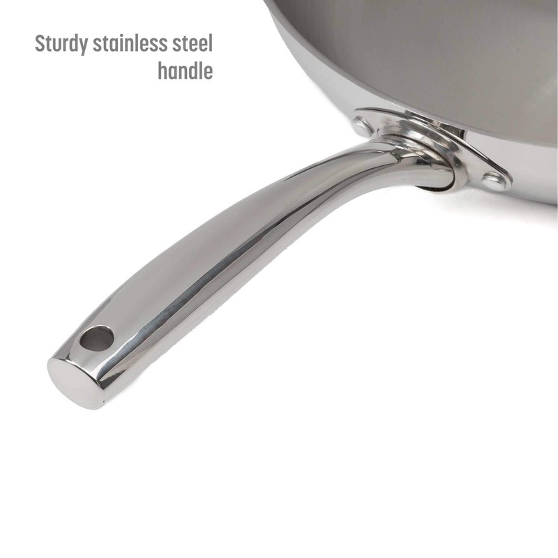 Goodful 12-Inch Stainless Steel Fry Pan with Universal Lid made
