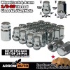 ARROW 20x Chrome 1/2-20 Anti-Theft Wheel Lock & Acorn Lug