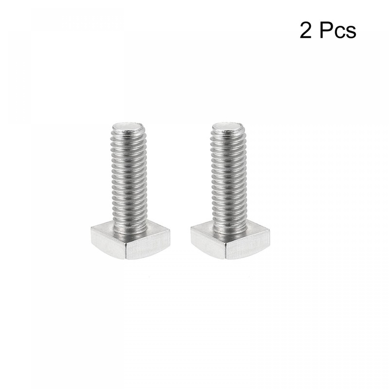 sourcing map Square Head Bolt, 2pcs M8x20mm Fully Thread 304