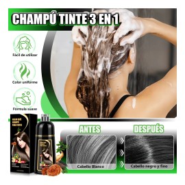 Shampoo Tinte Instantaneo Cubre Canas Extracto Plantas 500ml                                                                                          