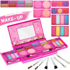 Kids Makeup Kit for Girl, Washable Real Safe & Non-Toxic Little Girl Makeup Set, Princess Toys for 3-12 Year Old Kids Girl Toys Christmas & Birthday Gift
