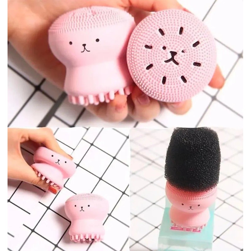 Cepillo Pulpo Masaje Exfoliante Facial Silicona Pack 12pz F