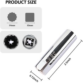 Vayfoni 14mm Spark Plug Socket - 12-Point Thin Wall Spark Plug Removal Tool - 3/8 Inch Drive - Fits Most Automotive Spark Plug Socket Wrenches