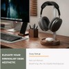 Universal Walnut Wood Headphone Stand with Storage Base