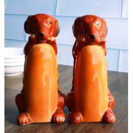 Ebros Gift Hot Dog Wieners Dachshund Dogs In Ketchup Mustard Buns Salt Pepper Shakers Set
