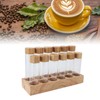 Coffee Bean Storage Tube Glass Coffee Bean Cellar with Wooden