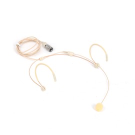 JTLAU Beige Headworn Microphone,Professional Daul Ear Hook Microphone,Condenser Headset Mics for Audio Technica Microphone Wireless Systems,Ideal for Lectures,actors,Theater,Podcasts
