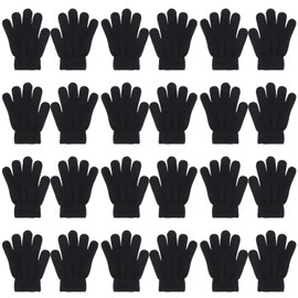 QKURT 12Pairs of Magic Gloves for Kids, Winter Full Fingers Stretch Gloves Thermal Winter Gloves for Boys Girls Baby
