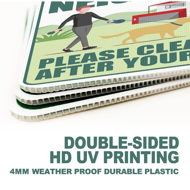 Clean Up After Your Dog Signs 2 Pack 12"x9" with