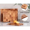 Fibogollo Bamboo Cutting Boards for Kitchen,Chopping Boards Set with Juice