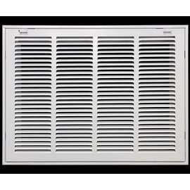 20" X 16" Steel Return Air Filter Grille for 1" Filter - Easy Plastic Tabs for Removable Face/Door - HVAC Duct Cover - Flat Stamped Face -White [Outer Dimensions: 21.75w X 17.75h]