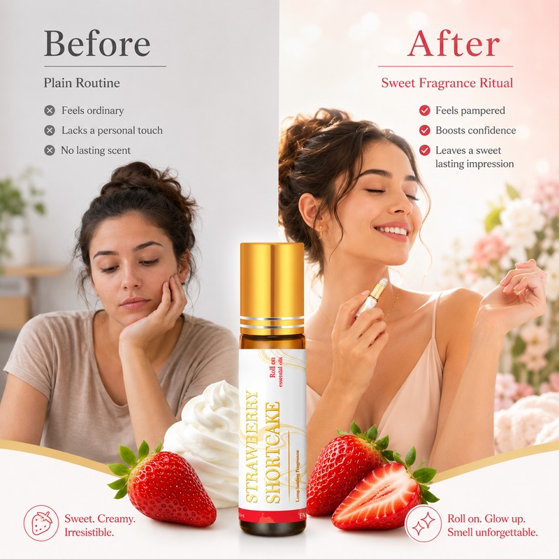 Strawberry Shortcake Rollerball Perfume Oil for Daily Scent – 10ml