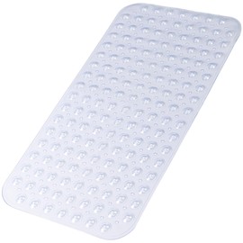 Bathtub and Shower Mats, 28 x 15 Inch Non-Slip Bath Mat, Machine Washable Bath Tub Mat with Suction Cups & Drain Holes for Bathroom, Beige
