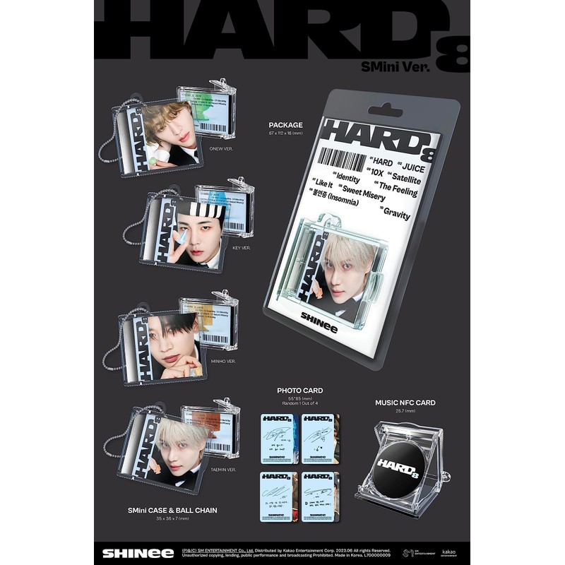SHINee HARD 8th Album Contents+POB+Tracking Sealed (SMini Random Version)