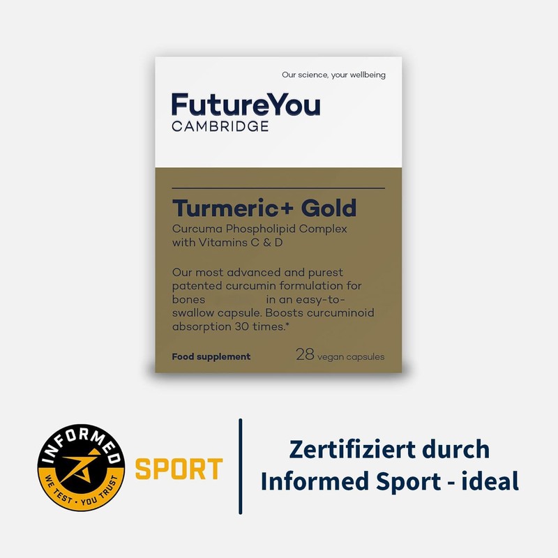 FutureYou Turmeric+ Gold - Turmeric Capsules High Dose with Curcumin,