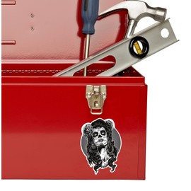 2 x Glossy Vinyl Stickers - Sugar Skull Face Lady Girl Zombie Laptop Decal #0110 (As shown.)