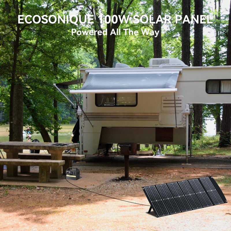 Extreme Lightweight and Compact Foldable Ecosonique 100W Portable Solar Panels