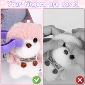 Juome Upgraded Safety Eye Tool for Crocheting - Crochet Tools for Attaching Crochet Safety Eyes, Auxiliary Tool for 5-30mm Stuffed Animals Safety Eyes Doll Making Supplies (Purple 1pcs)