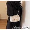 AVANCE Women's Tweed Chain Shoulder Bag, Crossbody Bag, White, Green,