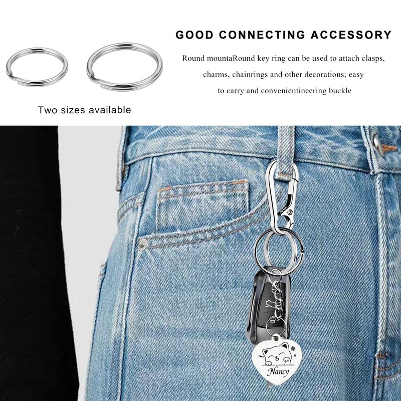 MUQIDA 50PCS Split Key Ring, 1.25 inch 32mm Heavy Duty