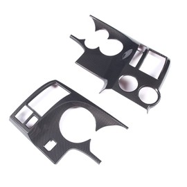 LLKUANG Center Console Dashboard Panel Molding Trim Kit Compatible with Toyot@ Tundra 2007-2013 ABS Instrument Trim Panel Cover Accessories-2PCS (Carbon fiber texture)