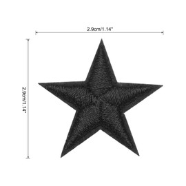 sourcing map Small 5Star Iron on Patches Embroidered Sew Patches Appliques Garment Embellishments for Clothing Repair Backpack Shoes Decoration 2.9x2.9cm/1.14x1.14 Pack of 15 (Black)