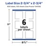 Avery Durable Waterproof Square Labels, Sure Feed Technology, 2.75" x