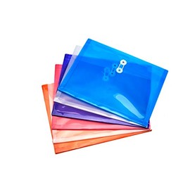 FANWU FANWU Plastic Letter Size Envelopes with Button & String Tie Closure, 1-1/6" Expansion, Side Load, Clear Poly Reusable File Folders Project Paper Documents Organizer for Office School & Home