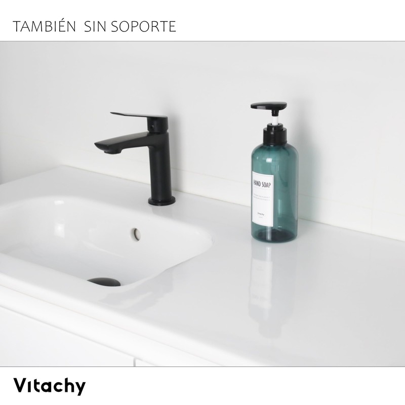 VITACHY. Pack of 3 Blue Plastic Bathroom Soap Dispenser with