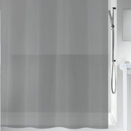 Spirella Anti-Schimmel Duschvorhang "Bio" Anti-Bakteriell, waschbar, wasserdicht PEVA 180x200cm Grau