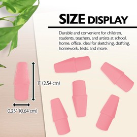 BAZIC Products Pink Eraser Top, Latex Free Pencil Tops Erasers, Arrowhead Caps Erasers for Student Art Drawing School Supplies (50/Pack), 2-Packs