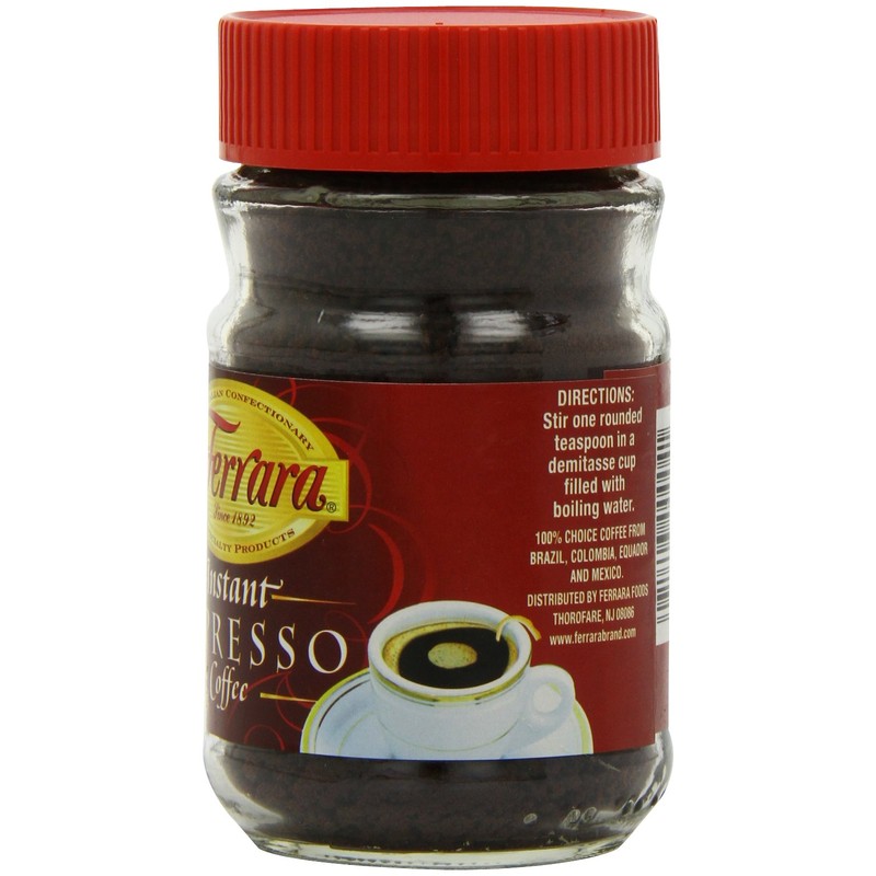 Ferrara Instant Espresso Coffee, 2-Ounce Glass Jars (Pack of 6)