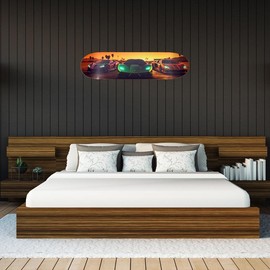 Racing Amidst Palms | Skateboard Wall Art - Wall Hangers: With Wall Hangers