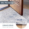 2'×6' Blue Floral Vinyl Runner Rug, Non-Slip Floor Mat for