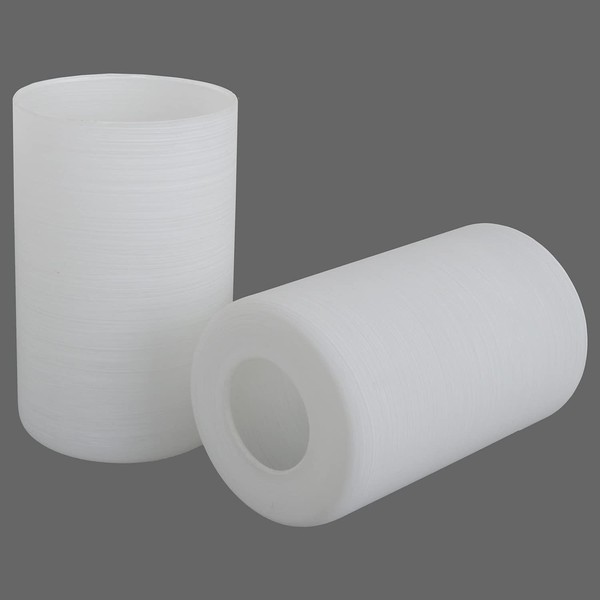 Anmire 2 Pack White Frosted Spiral Textured Glass Shade, Cylinder