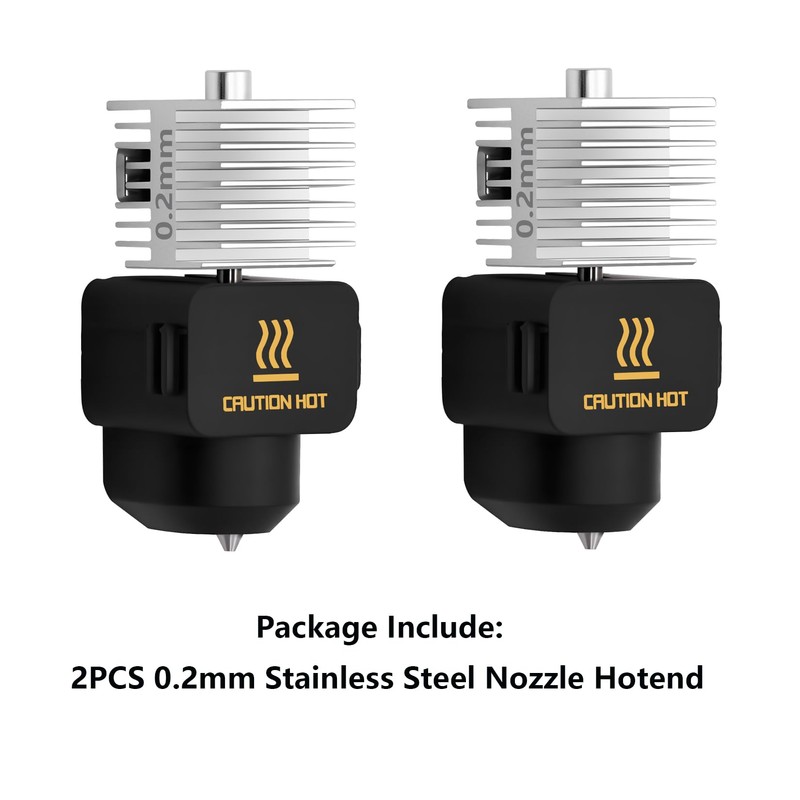 2PCS Upgrade A1 Mini/A1/A2L Hotend, 0.2mm Stainless Steel Nozzle Integrated