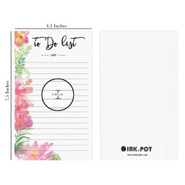 Inkdotpot Pack Of 2 Daily Planner List Undated Notepads, Memo Pad To-Do List Tear Off List Pad- Organizer- Scheduler- Organize Tasks (50 Sheets Each)-TR