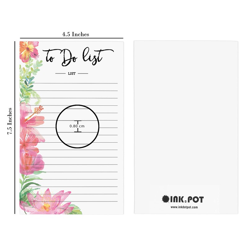 Inkdotpot Pack Of 2 Daily Planner List Undated Notepads, Memo