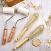 4PCS Honey Extractor Uncapping Needle Roller Wood Handle Honey Uncapper