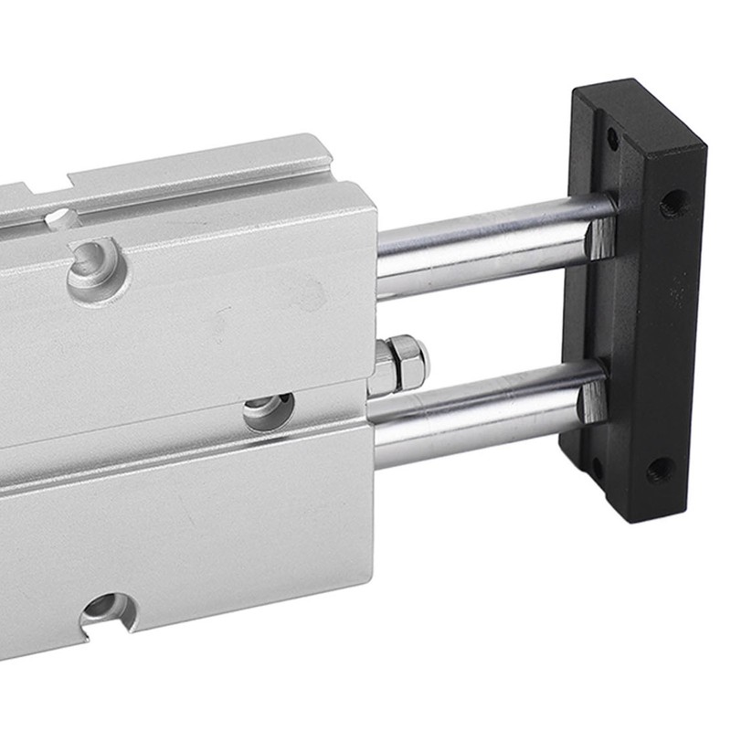 Air Cylinder Pneumatic 2 Piston Rod 2 Shaft Double Action