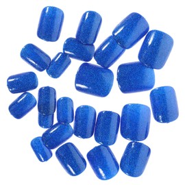 FOMIYES Add Glamour to Your Look Pcs Short Glitter False Nails Full Cover Press for Women