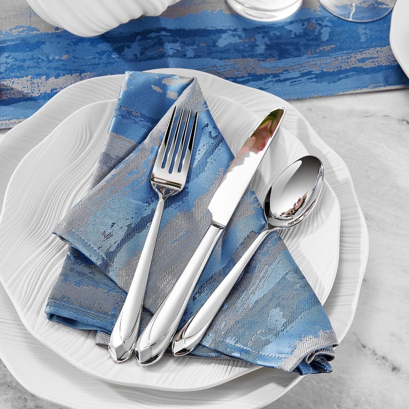 KEAWELL Premium Astra Flatware Set, 45-Piece Silverware Set for 8,