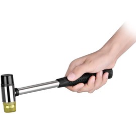Bahob® High Quality Rubber Mallet Hammer 25mm Dual Head Nylon Black Plastic Coated Grip
